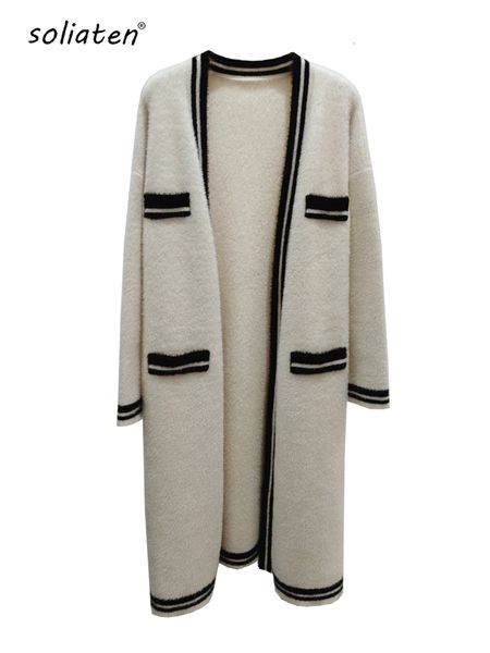 womens sweaters runway designers for women autumn winter loose casual vneck knitted cardigan mink cashmere knitting oversized sweater c210 2, White;black
womens sweaters runway designers for women autumn winter loose casual vneck knitted cardigan mink cashmere knitting oversized sweater c210 2, White;black