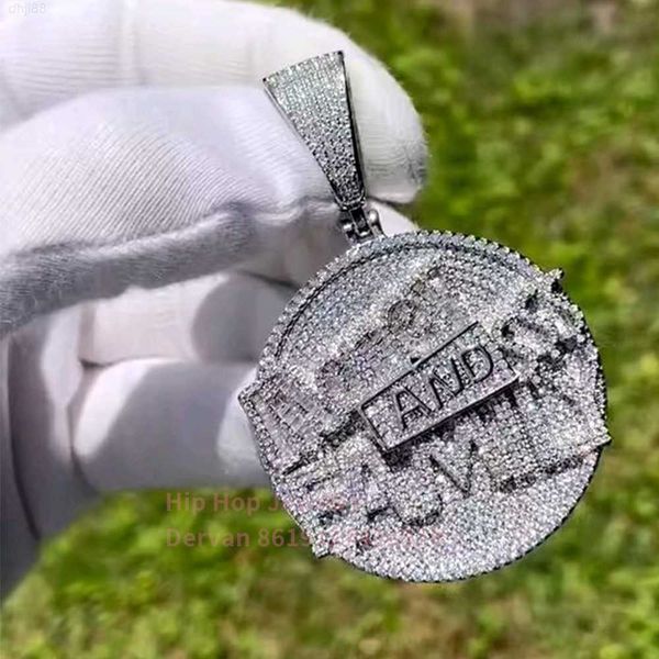hip hop jewelry custom round pendant iced out letter charm moissanite necklace personalised cursive letters pendant, Silver
hip hop jewelry custom round pendant iced out letter charm moissanite necklace personalised cursive letters pendant, Silver