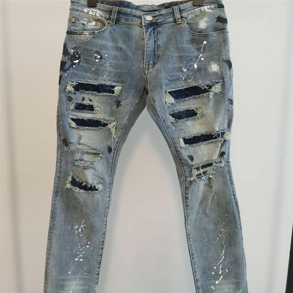 men jeans luxury design pants long skinny blue artificial diamond destroy the quilt ripped hole designer jean mens designers cloth308w
men jeans luxury design pants long skinny blue artificial diamond destroy the quilt ripped hole designer jean mens designers cloth308w