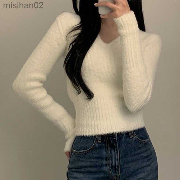 women's knits tees white sweater women 2023 autumn winter soft warm clothes long sleeve pullover sweaters v neck slim knitted crop pul
women's knits tees white sweater women 2023 autumn winter soft warm clothes long sleeve pullover sweaters v neck slim knitted crop pul
