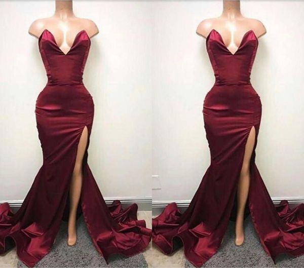2017 new dark red sweetheart mermaid prom dresses high side split evening dresses custom made party gowns4761014, Black
2017 new dark red sweetheart mermaid prom dresses high side split evening dresses custom made party gowns4761014, Black