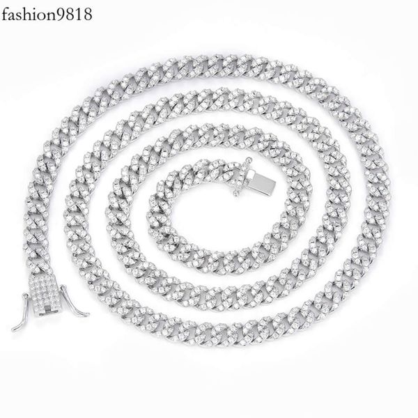 hip hop necklace single row 6mm 10mm fashion style solid sier vvs moissanite diamond cuban link chain, Silver
hip hop necklace single row 6mm 10mm fashion style solid sier vvs moissanite diamond cuban link chain, Silver