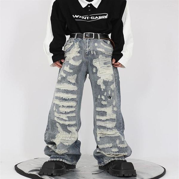 men's jeans vintage high street loose straight 2023 wide leg pants american fashion hole design male trousers 2a6516249h, Blue
men's jeans vintage high street loose straight 2023 wide leg pants american fashion hole design male trousers 2a6516249h, Blue