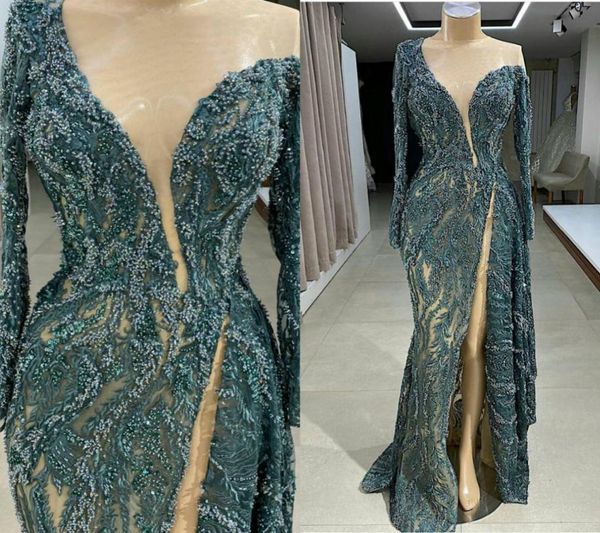2020 luxury evening dresses sheer jewel neck beaded high side split long sleeve mermaid prom dress sweep train custom made robes d6126699, Black;red
2020 luxury evening dresses sheer jewel neck beaded high side split long sleeve mermaid prom dress sweep train custom made robes d6126699, Black;red
