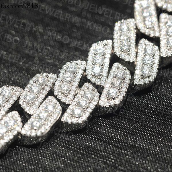 hip hop jewelry moissanite cuban necklace ice out sterling sier 15mm clustered moissanite cuban link chain, Silver
hip hop jewelry moissanite cuban necklace ice out sterling sier 15mm clustered moissanite cuban link chain, Silver