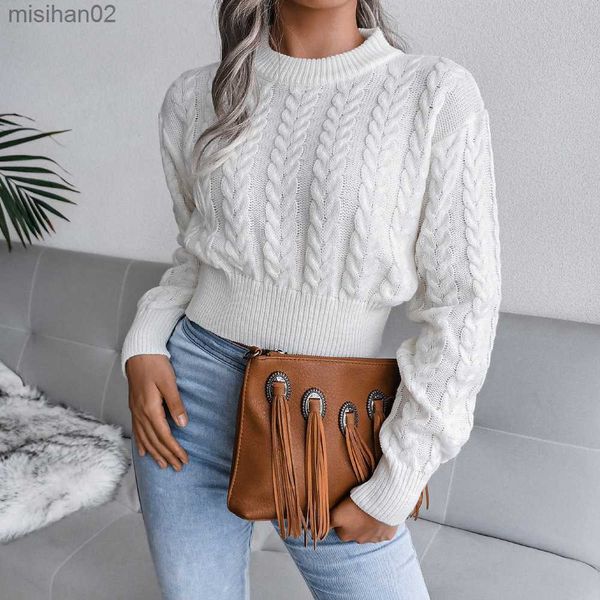 women's knits tees ficusrong women autumn winter long sleeve twist neck knit crop sweater for ladies fashion slim all match hkd230812, White
women's knits tees ficusrong women autumn winter long sleeve twist neck knit crop sweater for ladies fashion slim all match hkd230812, White