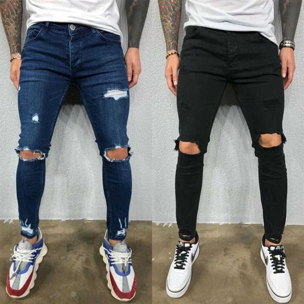 mens destroyed skinny jeans cool designer stretch ripped denim trousers for men casual slim fit hip hop pencil pants with holes t2256s, Blue
mens destroyed skinny jeans cool designer stretch ripped denim trousers for men casual slim fit hip hop pencil pants with holes t2256s, Blue