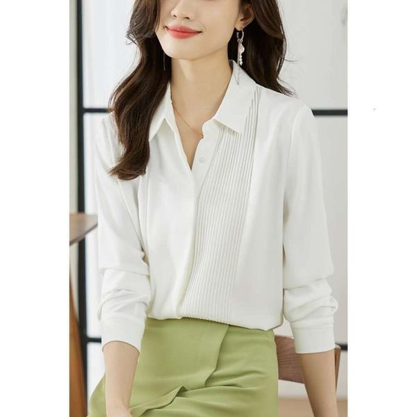 french pleated white shirt womens long sleeve design niche chiffon spring and autumn interview professional
french pleated white shirt womens long sleeve design niche chiffon spring and autumn interview professional