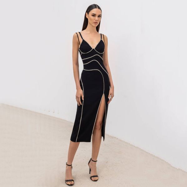 mm new 2023 diamond embedding celebrity style sling split knitted bandage dress banquet dresses for women, Black
mm new 2023 diamond embedding celebrity style sling split knitted bandage dress banquet dresses for women, Black