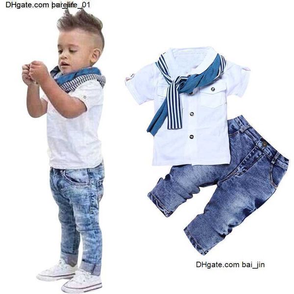 baby boy clothes casual t-shirt scarf jeans 3pc child clothing set summer kids costume for 2-7 yrs, White
baby boy clothes casual t-shirt scarf jeans 3pc child clothing set summer kids costume for 2-7 yrs, White