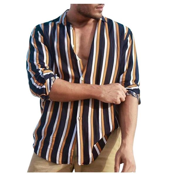 button up men shirt long sleeve fashion stripe mens shirts casual slim fit cotton linen autumn d910193059, White;black
button up men shirt long sleeve fashion stripe mens shirts casual slim fit cotton linen autumn d910193059, White;black