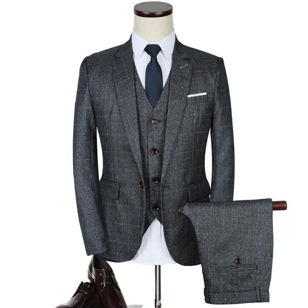 men's suits & blazers loldeal gray plaid 3 pcs suit men slim fit leisure 2021 arrival terno masculino plus size wedding dress323k, White;black
men's suits & blazers loldeal gray plaid 3 pcs suit men slim fit leisure 2021 arrival terno masculino plus size wedding dress323k, White;black