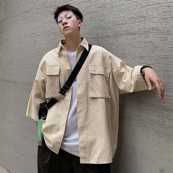 summer men's korean tooling short sleeve shirt outdoor kpop holiday preppy style smart casual shirts273c, White;black
summer men's korean tooling short sleeve shirt outdoor kpop holiday preppy style smart casual shirts273c, White;black