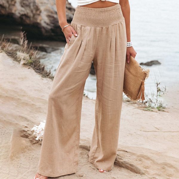 womens pants capris spring summer cotton linen style women loose long trousers leisure solid high waist ruched beach wide leg with pocket 23, Black;white
womens pants capris spring summer cotton linen style women loose long trousers leisure solid high waist ruched beach wide leg with pocket 23, Black;white
