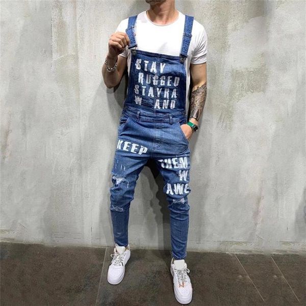 men's jeans 2022 fashion ripped jumpsuits ankle length letter printing distressed denim bib overalls for men suspender pants301g, Blue
men's jeans 2022 fashion ripped jumpsuits ankle length letter printing distressed denim bib overalls for men suspender pants301g, Blue