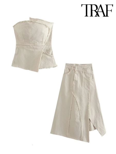 two piece dress traf summer women solid asymmetrical skirt sets fashion elegant sleeveless raw edge tight corset a-line zipper skirt 230811, White
two piece dress traf summer women solid asymmetrical skirt sets fashion elegant sleeveless raw edge tight corset a-line zipper skirt 230811, White