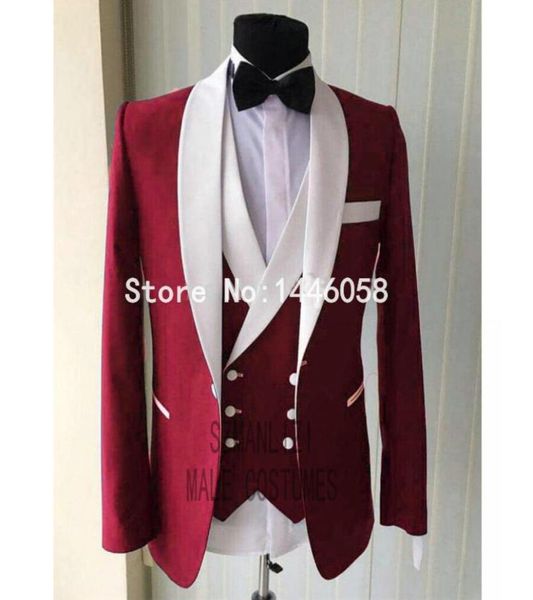 men wedding suits 2018 custom made real burgundy groomsmen white shawl lapel groom suit mens tuxedo weddingprom suits 3 piece3448687, Black;gray
men wedding suits 2018 custom made real burgundy groomsmen white shawl lapel groom suit mens tuxedo weddingprom suits 3 piece3448687, Black;gray