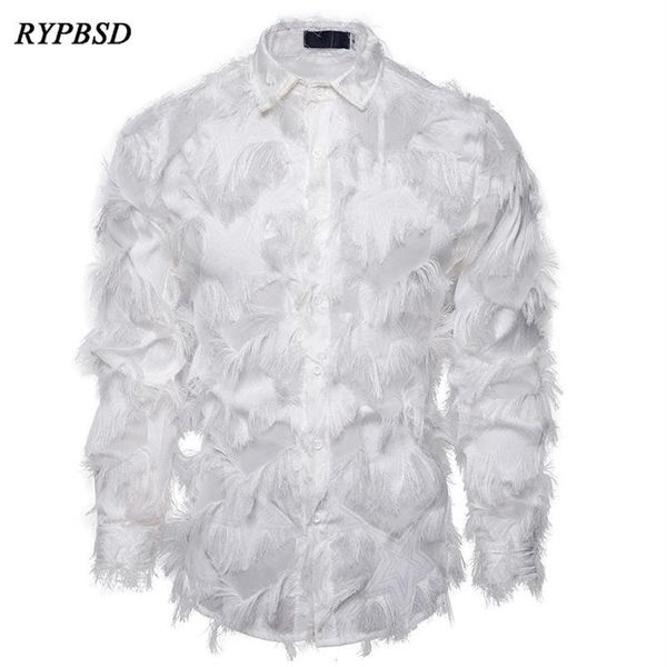 men's dress shirts feather lace shirt men 2021 fashion floral long sleeve party nightclub transparent gothic stage costu2318, White;black
men's dress shirts feather lace shirt men 2021 fashion floral long sleeve party nightclub transparent gothic stage costu2318, White;black