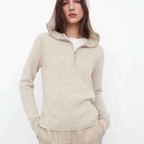 women's sweaters totem wool sweater women versatile knit hoodie halfzip pullover y2k clothes goth streetwear slight strech 230811, White;black
women's sweaters totem wool sweater women versatile knit hoodie halfzip pullover y2k clothes goth streetwear slight strech 230811, White;black