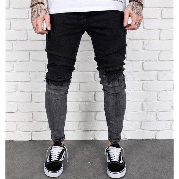mens casual fashion personality jeans gradient black gray contrast color ripped holes washed denim trousers270e, Blue
mens casual fashion personality jeans gradient black gray contrast color ripped holes washed denim trousers270e, Blue