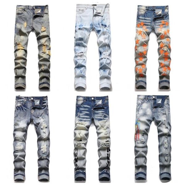 mens distress ripped skinny jeans slim fit denim destroyed denim hip hop pants for men embroidery patchwork ripped for trend brand288v, Blue
mens distress ripped skinny jeans slim fit denim destroyed denim hip hop pants for men embroidery patchwork ripped for trend brand288v, Blue