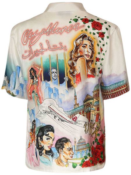 new casablanca 23ss designer silk shirt film and television theater hawaiian couple short shirt casual shirt quality fashion satin shirts ca, White;black
new casablanca 23ss designer silk shirt film and television theater hawaiian couple short shirt casual shirt quality fashion satin shirts ca, White;black