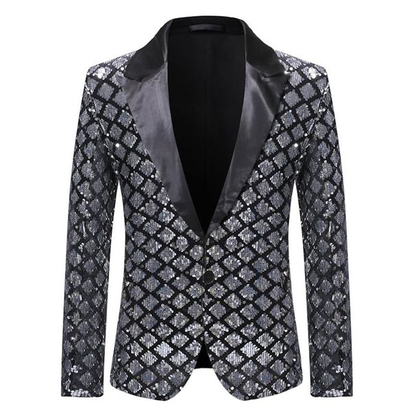 mens sliver sequins plaid suit blazer jacket slim fit one button blazer men dj club stage singer suit jacket male hombre199m, White;black
mens sliver sequins plaid suit blazer jacket slim fit one button blazer men dj club stage singer suit jacket male hombre199m, White;black