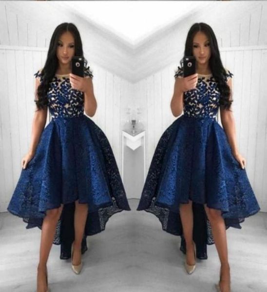 2019 navy blue cocktail dresses a line crew neck lace high low prom dress short party arabic evening gowns vestidos6746725, Black
2019 navy blue cocktail dresses a line crew neck lace high low prom dress short party arabic evening gowns vestidos6746725, Black