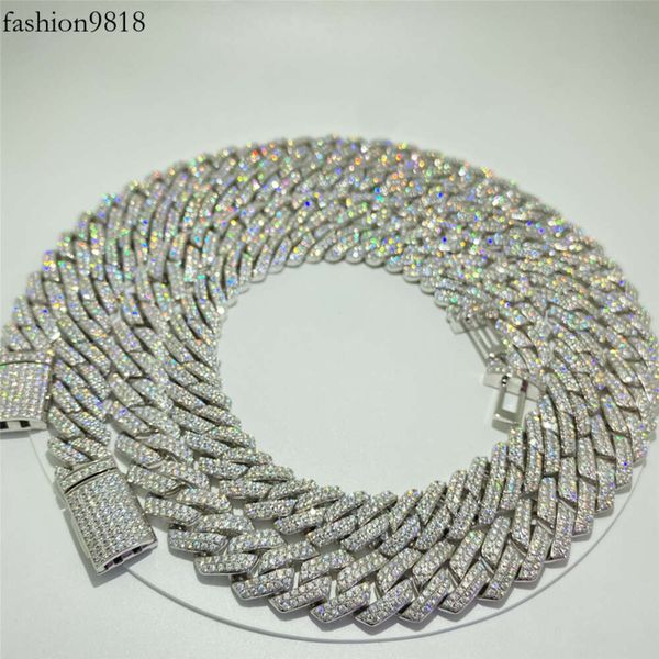 custom moissanite chain 18mm baguette diamonds cuban necklace iced out hip hop sterling sier 2 rows moissanite cuban bracelet, Silver
custom moissanite chain 18mm baguette diamonds cuban necklace iced out hip hop sterling sier 2 rows moissanite cuban bracelet, Silver