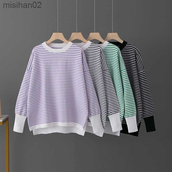 women's knits tees stripe knitted sweater women pullovers winter new design warm soft sweater for women korean wide retro autumn women, White
women's knits tees stripe knitted sweater women pullovers winter new design warm soft sweater for women korean wide retro autumn women, White