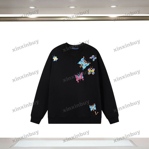 xinxinbuy men women designer sweatshirt hoodie paris butterfly embroidery sweater gray blue black white xs-l, Black;brown
xinxinbuy men women designer sweatshirt hoodie paris butterfly embroidery sweater gray blue black white xs-l, Black;brown