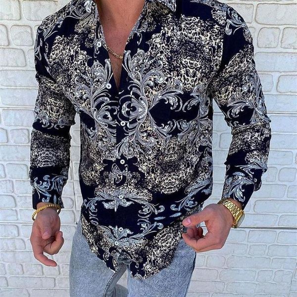 men's casual shirts fashion for men long sleeve floral print shirt autumn dress camisa button turn-down collar male 91b, White;black
men's casual shirts fashion for men long sleeve floral print shirt autumn dress camisa button turn-down collar male 91b, White;black