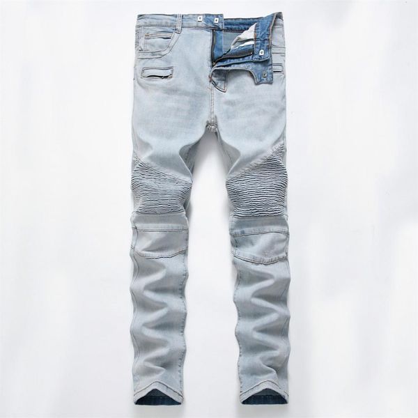 men's ripped creased light jeans designer long slim trousers with holes mid rise straight size 28-40 solid293m, Blue
men's ripped creased light jeans designer long slim trousers with holes mid rise straight size 28-40 solid293m, Blue