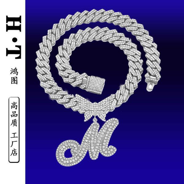 jewelry ami chain diamond full diamond cuban chain bow letter inlaid hip hop necklace, Silver
jewelry ami chain diamond full diamond cuban chain bow letter inlaid hip hop necklace, Silver
