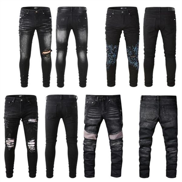stretch holes distressed jeans designer jeans skinny ripped destroyed slim fit hip hop pants with for men denim pant biker motorcy2901, Blue
stretch holes distressed jeans designer jeans skinny ripped destroyed slim fit hip hop pants with for men denim pant biker motorcy2901, Blue
