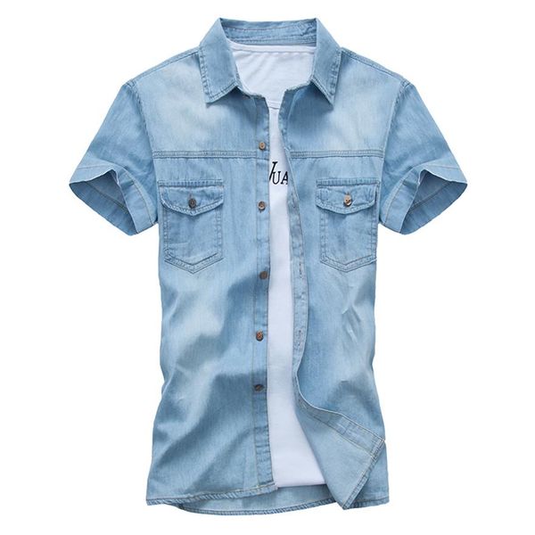 summer brand denim shirt men cotton short sleeve turn-down collar mens shirts casual slim fit men's jeans shirts chemise homm247s, White;black
summer brand denim shirt men cotton short sleeve turn-down collar mens shirts casual slim fit men's jeans shirts chemise homm247s, White;black