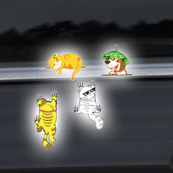 stickers funny 3 cats and a dog reflective sticker for car window night safety driving warning mark reflector animals decals decorations r23
stickers funny 3 cats and a dog reflective sticker for car window night safety driving warning mark reflector animals decals decorations r23