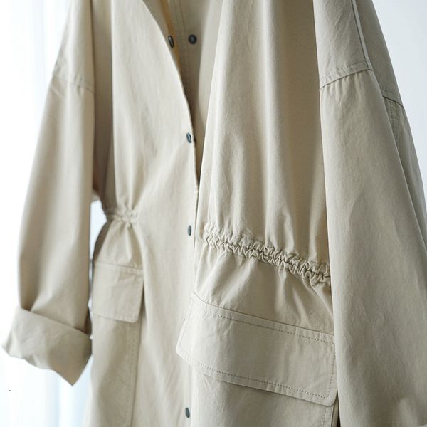 women's trench coats spring autumn 2023 women allmatch casual loose plus size japan style elastic waist comfortable water washed cotton, Tan;black
women's trench coats spring autumn 2023 women allmatch casual loose plus size japan style elastic waist comfortable water washed cotton, Tan;black