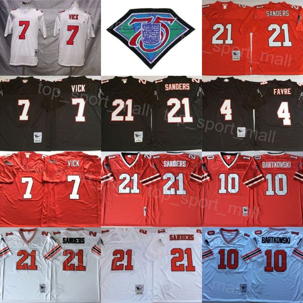retro football 21 deion sanders jerseys 4 brett favre 7 michael vick 10 steve bartkowski red black white stitched vintage 75th anniversary f, Black;red
retro football 21 deion sanders jerseys 4 brett favre 7 michael vick 10 steve bartkowski red black white stitched vintage 75th anniversary f, Black;red