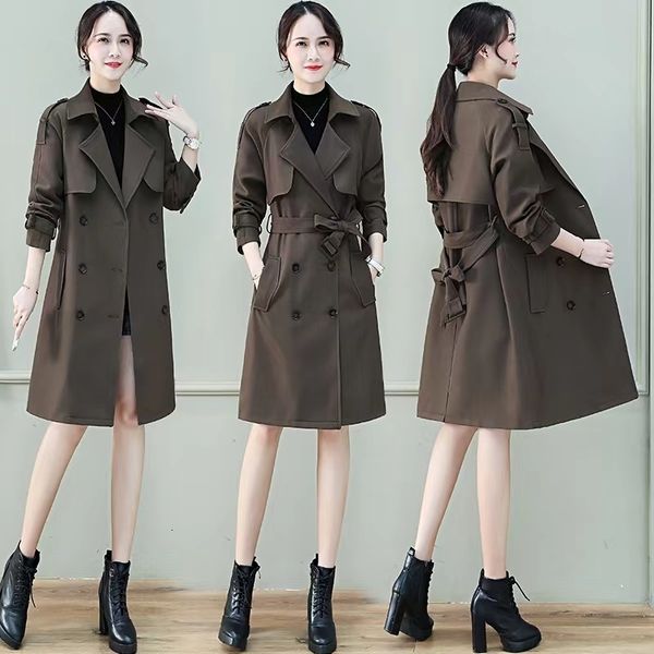 women's trench coats coat women spring and autumn this year's prefall fashion temperament in the long tall 230812, Tan;black
women's trench coats coat women spring and autumn this year's prefall fashion temperament in the long tall 230812, Tan;black