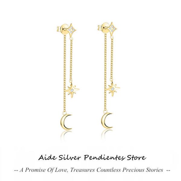 aide 925 silver double long tassel chain earring piercing star moon charm ear stud earrings for women girl 2022 elegant jewelry
aide 925 silver double long tassel chain earring piercing star moon charm ear stud earrings for women girl 2022 elegant jewelry