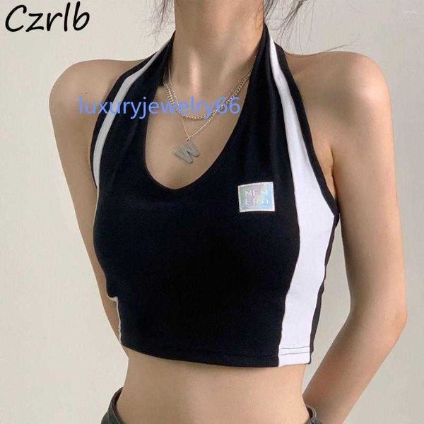 women's tanks tank crop women short patchwork halter neck fashion chic daily outwear ins harajuku high street american girls, White
women's tanks tank crop women short patchwork halter neck fashion chic daily outwear ins harajuku high street american girls, White