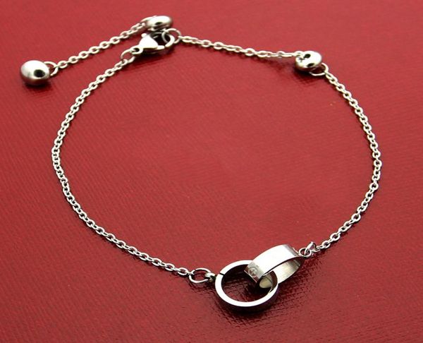 wholefashion brand hand rope bracelets small double ring titanium steel 18k rose gold women love couple bracelet7917017, Black
wholefashion brand hand rope bracelets small double ring titanium steel 18k rose gold women love couple bracelet7917017, Black