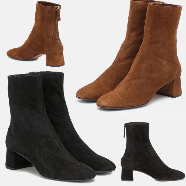 winter women's ankle boots italian block high heels suede round toe rubber sole modern women's comfort low heel boots, Black
winter women's ankle boots italian block high heels suede round toe rubber sole modern women's comfort low heel boots, Black