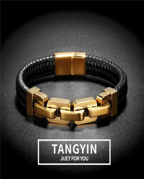 woven leather wrapping special style classic stainless steel locomotive chain men039s bracelets for mencharm charm3733382, Golden;silver
woven leather wrapping special style classic stainless steel locomotive chain men039s bracelets for mencharm charm3733382, Golden;silver