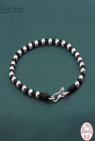 handmade 925 sterling silver colour beads black rope bracelets cord string braided friendship lucky bangle for women men couple cx7690145
handmade 925 sterling silver colour beads black rope bracelets cord string braided friendship lucky bangle for women men couple cx7690145