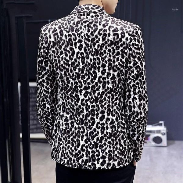 men leopard print blazer night club casual single breasted suit jacket high street autumn long sleeve slim fit male outerwear1289i, White;black
men leopard print blazer night club casual single breasted suit jacket high street autumn long sleeve slim fit male outerwear1289i, White;black