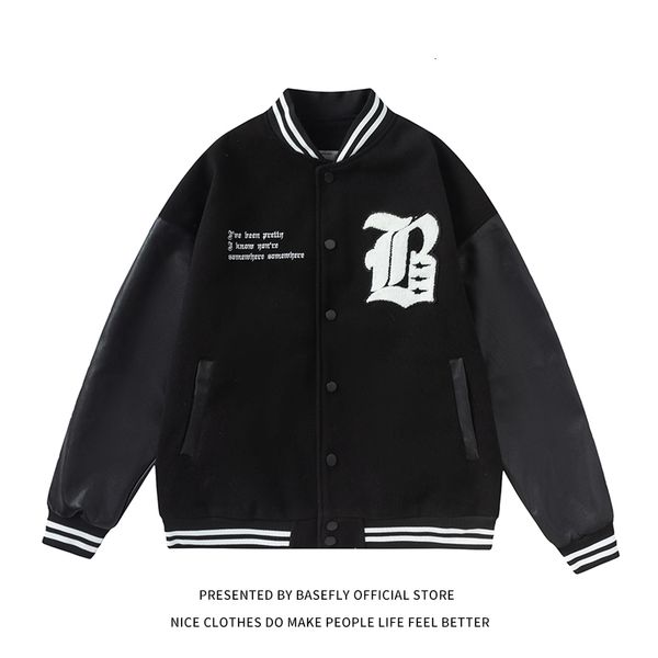 men's jackets spring autumn embroidery stadium award letterman men baseball bomber jacket women varsity coat couple high streetwear 230, Black;brown
men's jackets spring autumn embroidery stadium award letterman men baseball bomber jacket women varsity coat couple high streetwear 230, Black;brown
