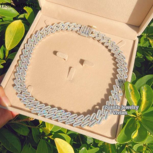 hip hop bling jewelry sterling sier s flawless d color vvs baguette moissanite men cuban link chain necklace, Silver
hip hop bling jewelry sterling sier s flawless d color vvs baguette moissanite men cuban link chain necklace, Silver