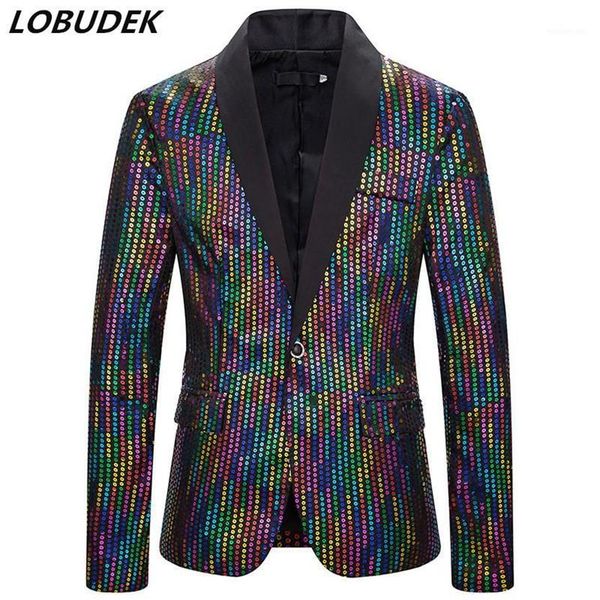 multi-color shiny sequins blazer one button slim fit sequined casual coat stage wear male singer host bar party blazers costume12683, White;black
multi-color shiny sequins blazer one button slim fit sequined casual coat stage wear male singer host bar party blazers costume12683, White;black